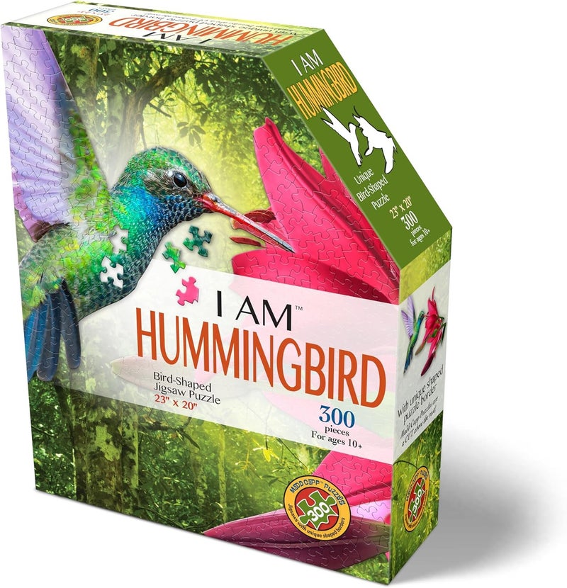 Madd Capp I Am Hummingbird 300-Piece Bird-Shaped Jigsaw Puzzle , Multicolored - Image 1